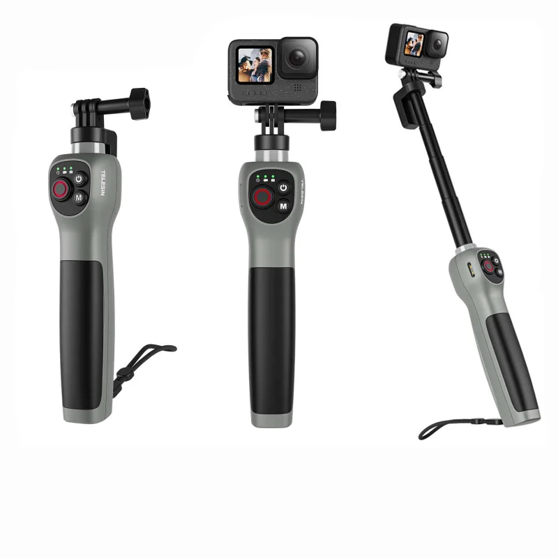 Телескопический монопод морского класса TELESIN для GoPro Hero 8-13 — погружной шест для камеры 40 м с затвором Bluetooth и плавущей ручкой