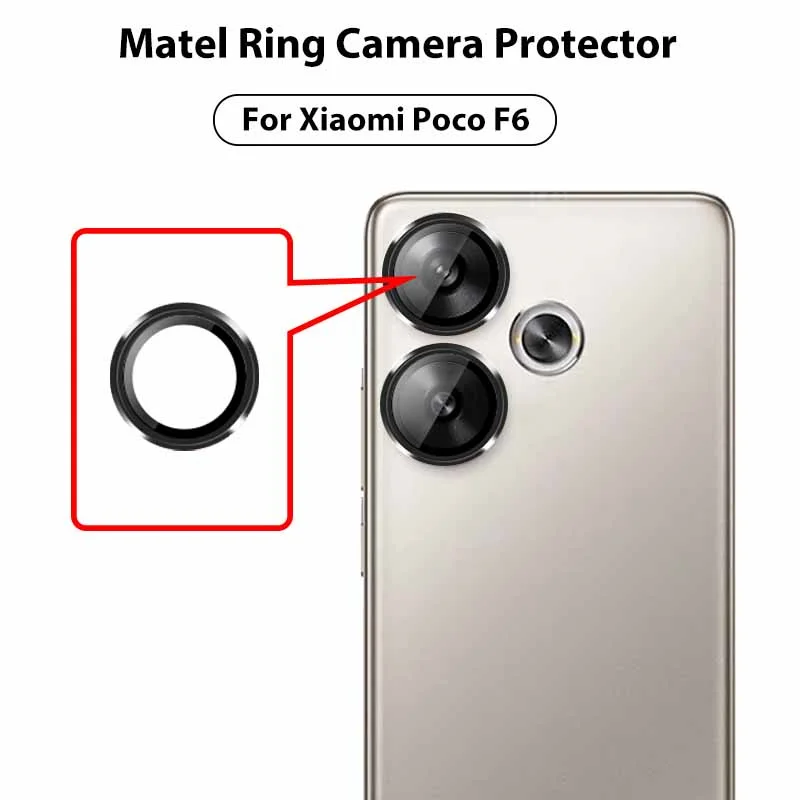 Заднее металлическое кольцо, стекло для камеры Xiaomi Poco F6 Pro, защитное стекло для объектива камеры Little PocoF6 Pro PocoF6pro, защитный чехол для объектива