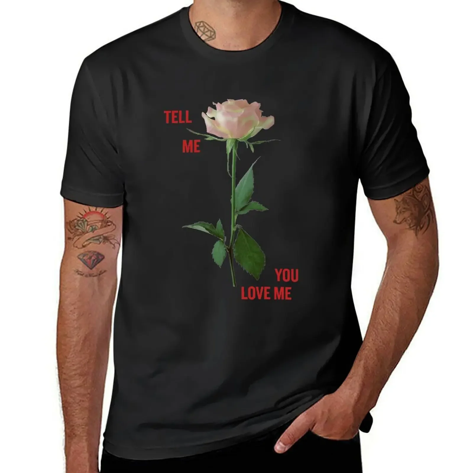 DL - Tell Me You Love Me ROSE *Черная* футболка дизайнерская мужская футболка