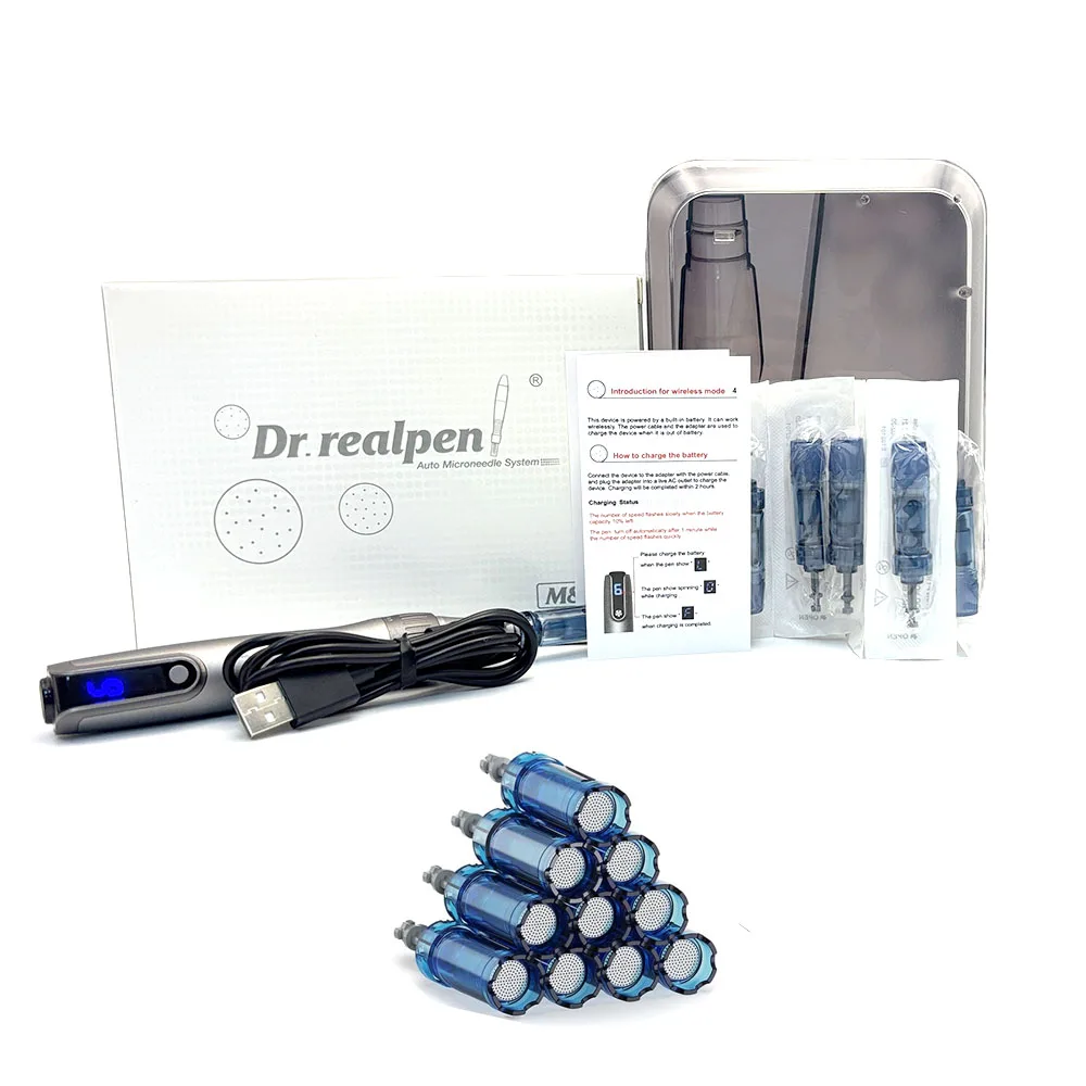 Dr Realpen Ultima M8S с 12 картриджем Беспроводная ручка с микроиглами Derma Набор для ухода за кожей MTS Профессионалы Использование косметической машины