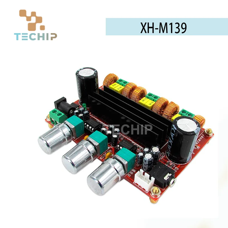 XH-M139 2,1-канальный цифровой усилитель мощности, плата 12 В-24 В, широкое напряжение TPA3116D2 2*50 Вт, 100 Вт