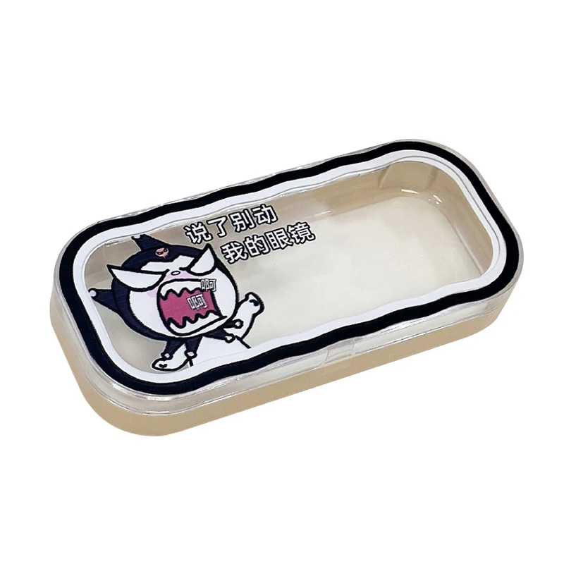 Прозрачная волнистая коробка для очков Sanrio с героями мультфильмов, милая креативная портативная и устойчивая к давлению коробка для хранения солнцезащитных очков для девочек (art.: 3920d085d3897) - 3920d085d3897