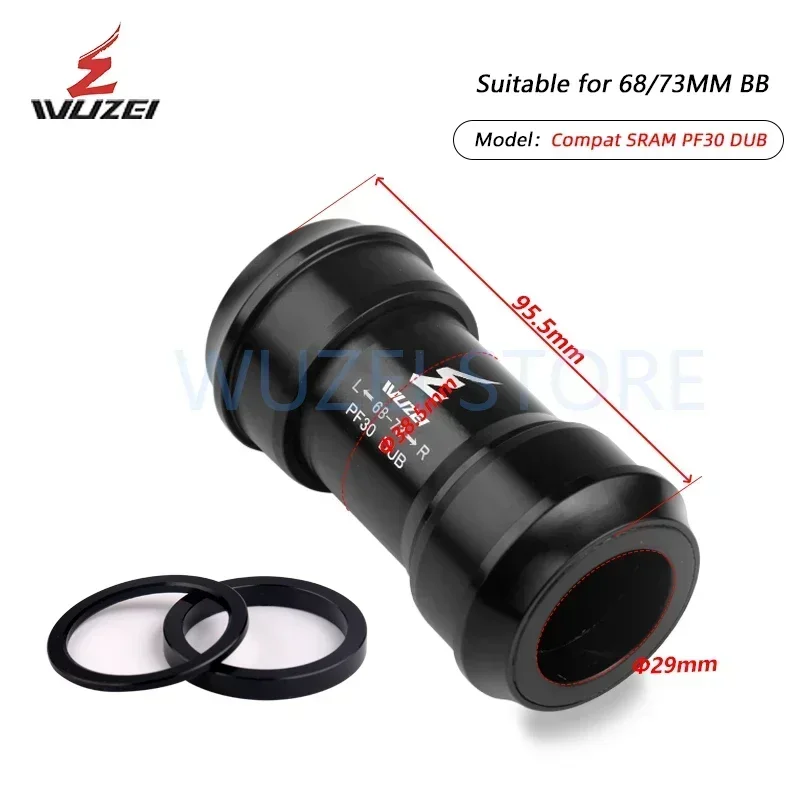 WUZEI герметичный подшипник BB30 BB386 BB91 PF30 DUB 24/29 мм MTB горный шоссейный велосипед с резьбой, нижний кронштейн, ось BB для SRAM