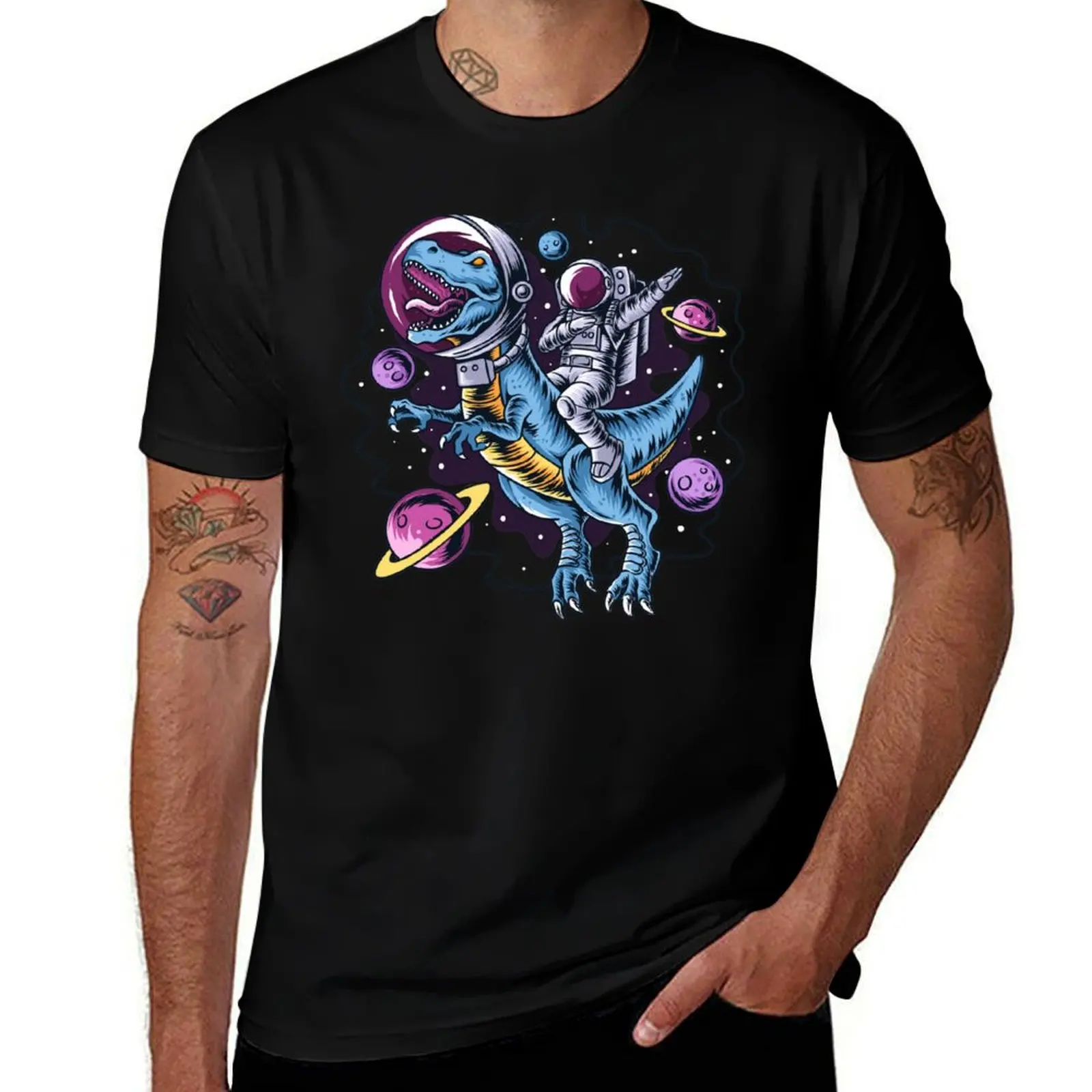 Футболка Dabbing Astronaut Riding An Astronaut Dinosaur, топы, одежда, роскошные дизайнерские мужские футболки