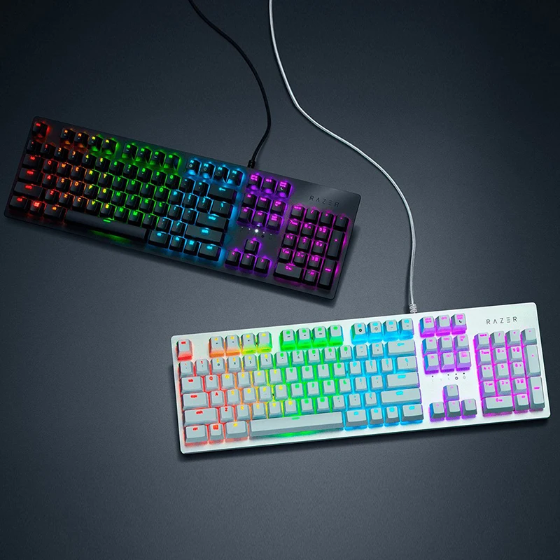Высококачественная профессиональная белая, черная, розовая клавиатура Razer Huntsman из алюминиевого сплава с матовой верхней крышкой, игровая RGB-подсветка (art.: 3920cc0081e22) - 3920cc0081e22