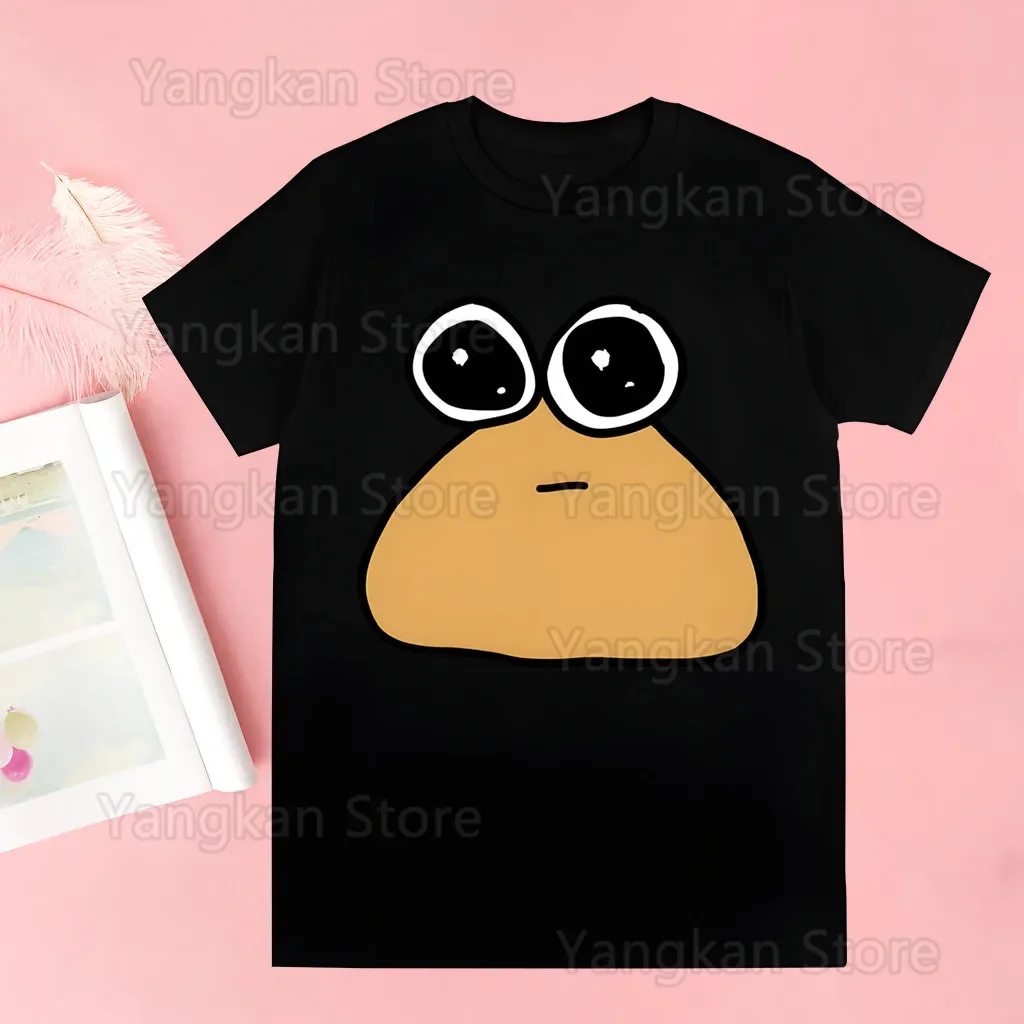 Фото Женская футболка Pou Harajuku, женская футболка с буквенным принтом, забавная женская футболка, повседневная модная эстетичная футболка для отдыха №4