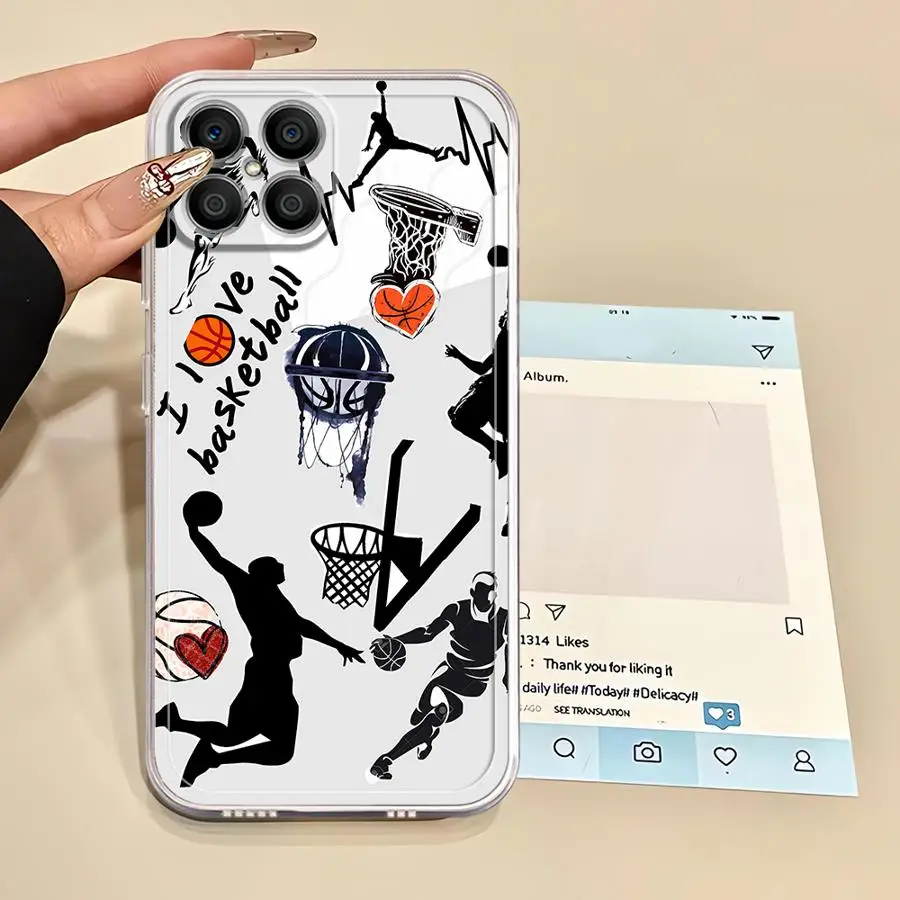 Чехол для телефона Honor X8b 90 Lite X7b X9b X8a X9a X8, прозрачный чехол Basketball Man Cool (art.: 3920cfdf27dc0) - 3920cfdf27dc0