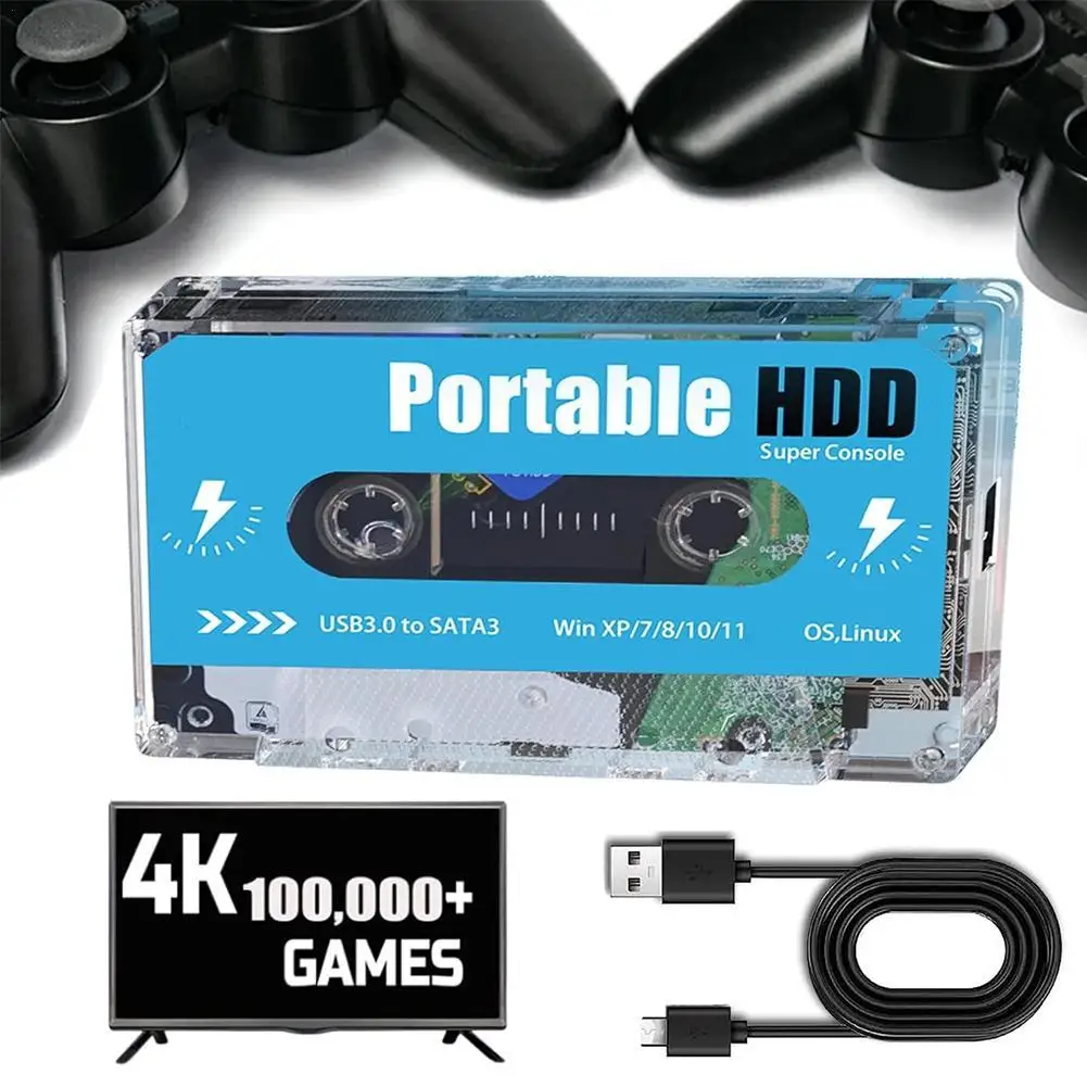 Игровой жесткий диск Super Console 500G 100000   Видеоигры 70 эмуляторов для DC/MAME/SS/NAOMI/PS2/PS1 Plug and Play Batocera