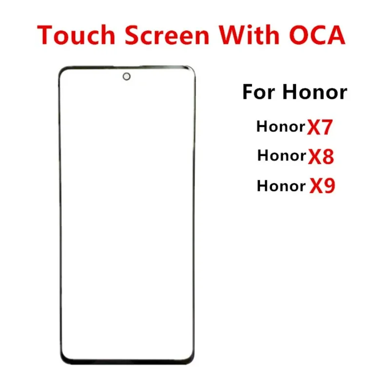 Внешний экран для Honor X7 CMA-LX1 / X8 TFY-LX1 / X9 ANY-NX1 Передняя сенсорная панель ЖК-дисплей Стеклянная крышка Ремонт Замена деталей OCA