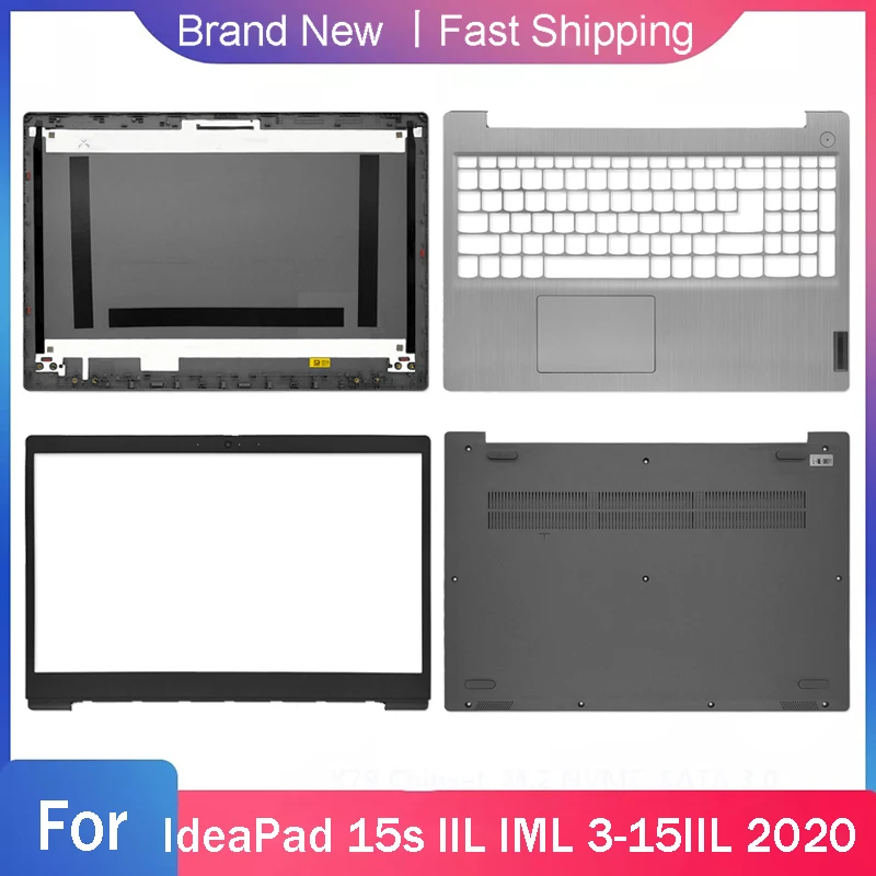 Новый нижний чехол для Lenovo IdeaPad 15s IIL IML 3-15IIL 2020, задняя крышка ЖК-дисплея для ноутбука, передняя панель, упор для рук, верхний корпус, серебристый