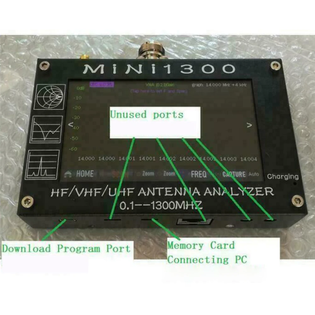 Фото Анализатор антенны Mini1300 HFVHFUHF ANT SWR тестер Измеритель 4 3 ЖК-дисплей высокочастотное покрытие одноточечное измерение №4
