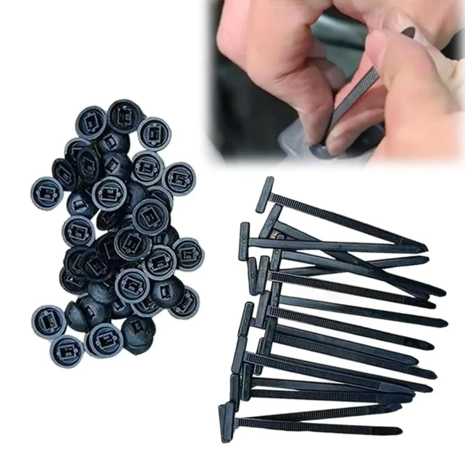 Nylon Universal Cable Tie Buckle,Heavy Duty Wire Ties for Car Daily Repair,Universal Cable Tie Clip Fender Fix, Bumper Retainer