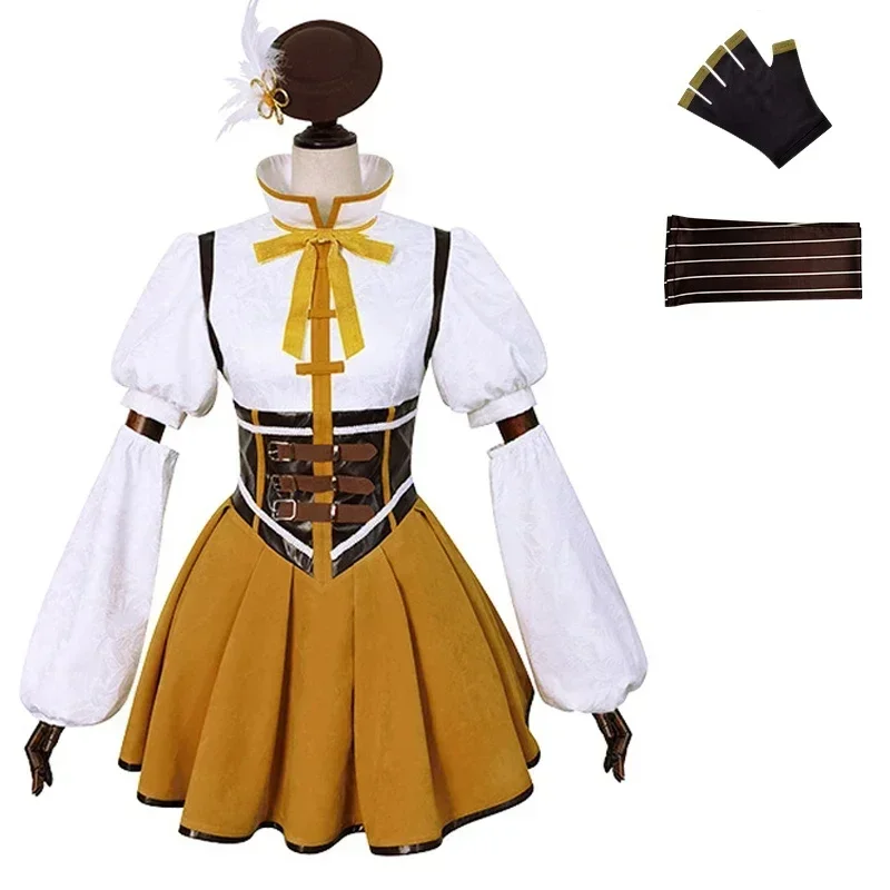 Новый костюм для косплея аниме Tomoe Mami 2023, платье Лолиты для взрослых, женщин и девочек, шляпа, костюм, наряд для вечеринки на Хэллоуин
