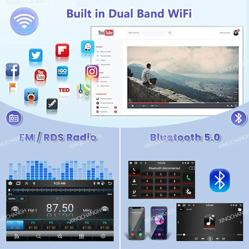 Фото Автомобильный радиоприемник Android 15 для Fiat Ducato Peugeot Boxer Citroen Jumper 2 2005-2023 Carplay, автоматический мультимедийный видеоплеер QLED GPS BT №3