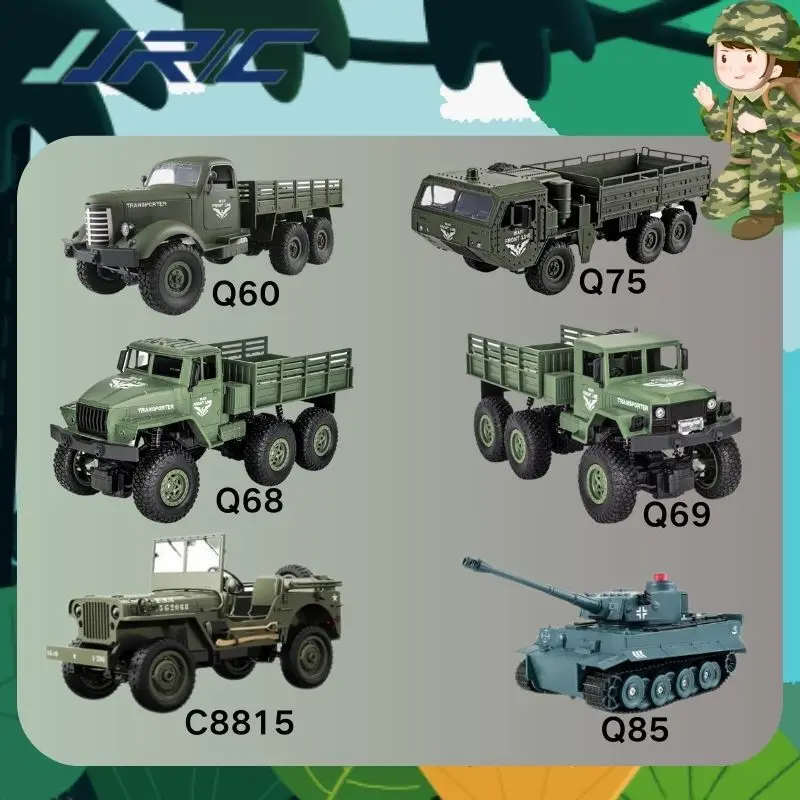 JJRC C8815 Q60 Q75 Q85 Q68 Q69 Военная имитация модели автомобиля, набор автомобилей с дистанционным управлением, 2,4G, набор радиоуправляемых автомобилей, детская рождественская игрушка в подарок