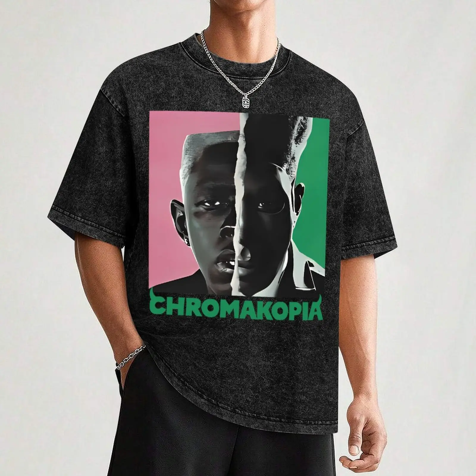 Фото Футболка Tylers, The Creators Chromakopia Tour, рубашка с аниме, новое издание, одежда больших размеров для мальчиков, белые рубашки с аниме для мужчин №3