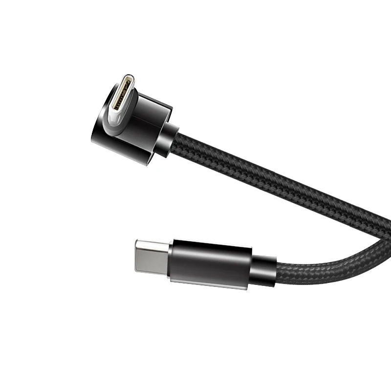 Фото Кабель с углом 90 градусов USB Type-C на USB C для Samsung, для iPhone 15, для Tesla 60 Вт, шнур для быстрой зарядки, кабель PD Type-c №3