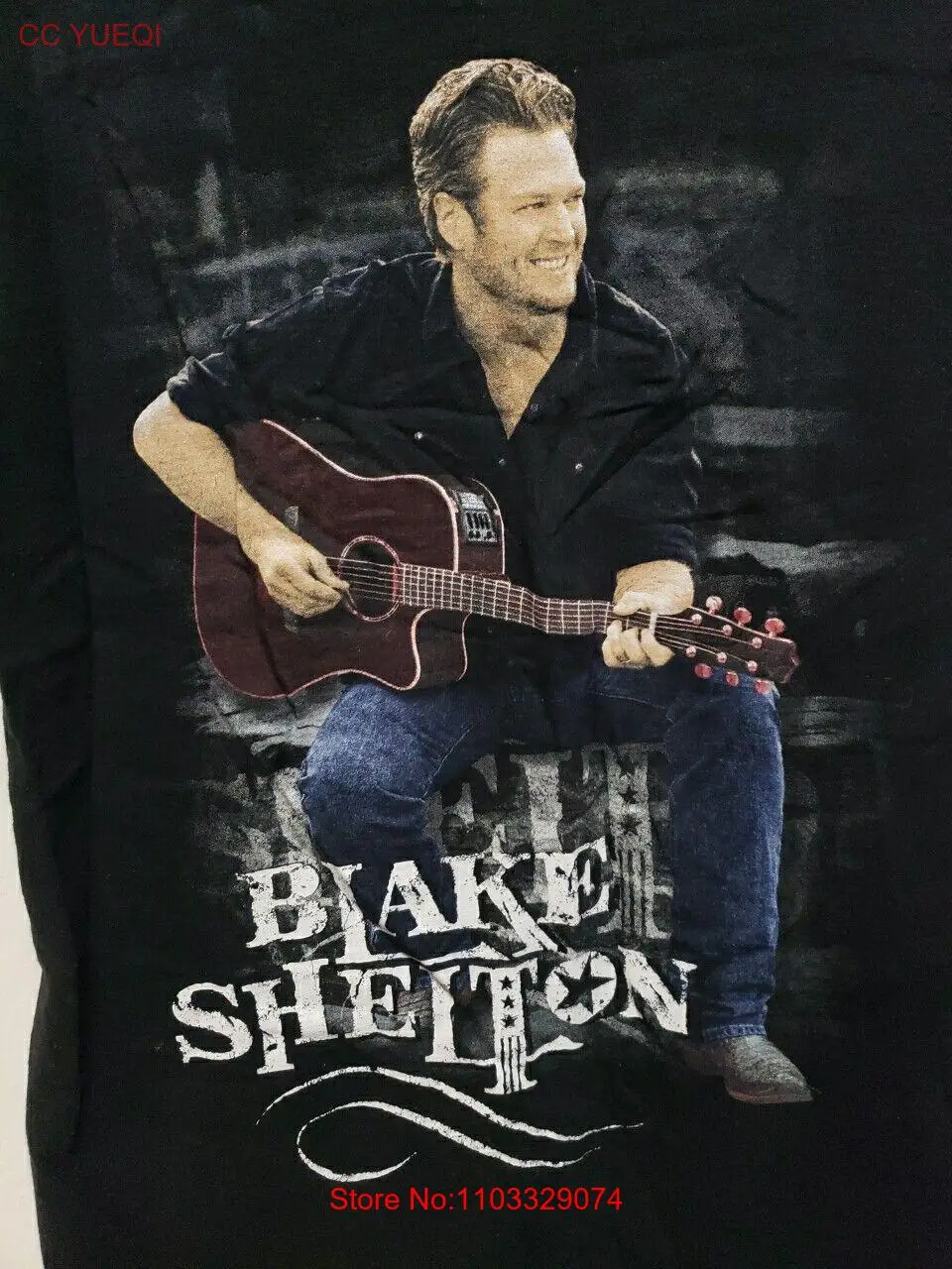 Женская футболка Blake Shelton, размер S, тонкий размер, с коротким рукавом, County Music