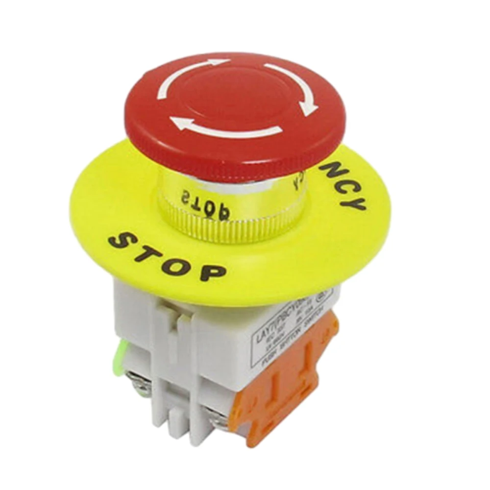 Красная крышка в форме гриба AC660V 10A 1NO 1NC DPST, кнопка аварийного остановки, переключатель, оборудование, Лифт, фиксация, самоблокирующийся переключатель