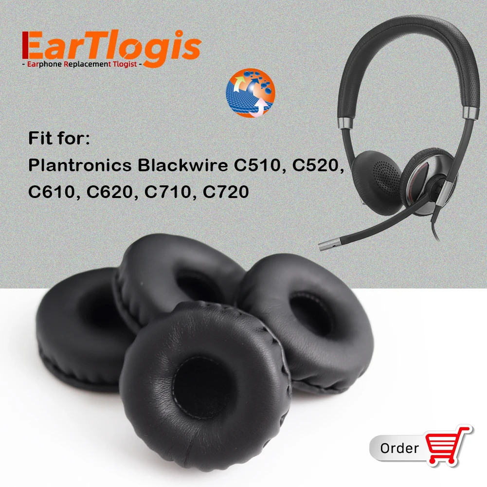Сменные амбушюры EarTlogis для Plantronics Blackwire C510, C520, C610, C620, C710, C720, гарнитура, чехол, подушка