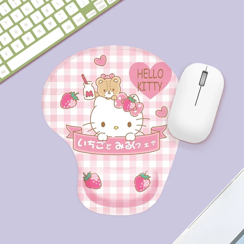 Фото Подставка под запястье Sanrio, не скользящий резиновый Настольный коврик с милым мультяшным рисунком, эргономичный, для офисной мыши, ковер для запястья №2