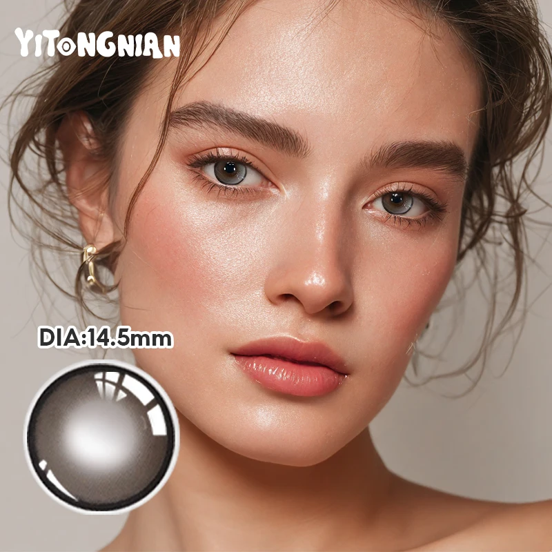 Цветные контактные линзы YI TONG NIAN, 14,0-14,5 мм, натуральные линзы, подходящие для полугодовых красивых девушек, доставка в тот же день