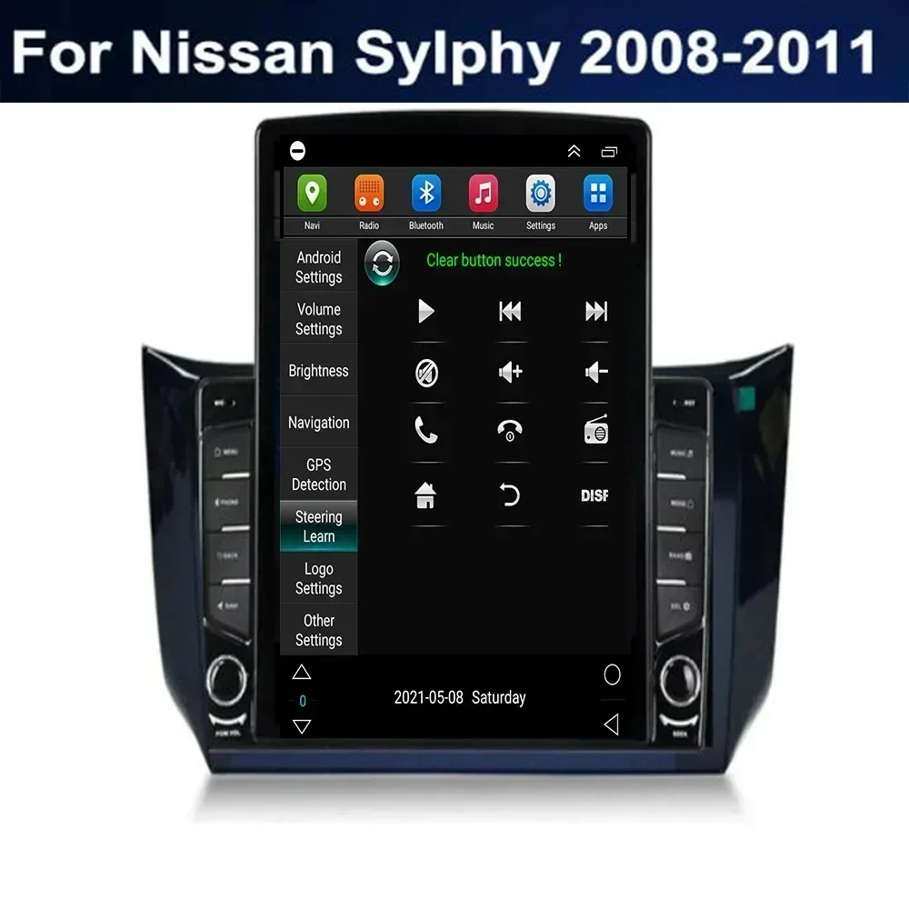Фото Для Tesla Style 2 Din Android 13 Автомобильный радиоприемник для Nissan Sylphy 2008-10 2011 Мультимедийный видеоплеер GPS Стерео RDS Carplay Камера №3