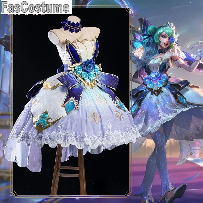 FasCostume В НАЛИЧИИ Eague of Legends/LOL: Gwen Prestige Crystal Rose Wild Rift WR ASU Косплей Костюм