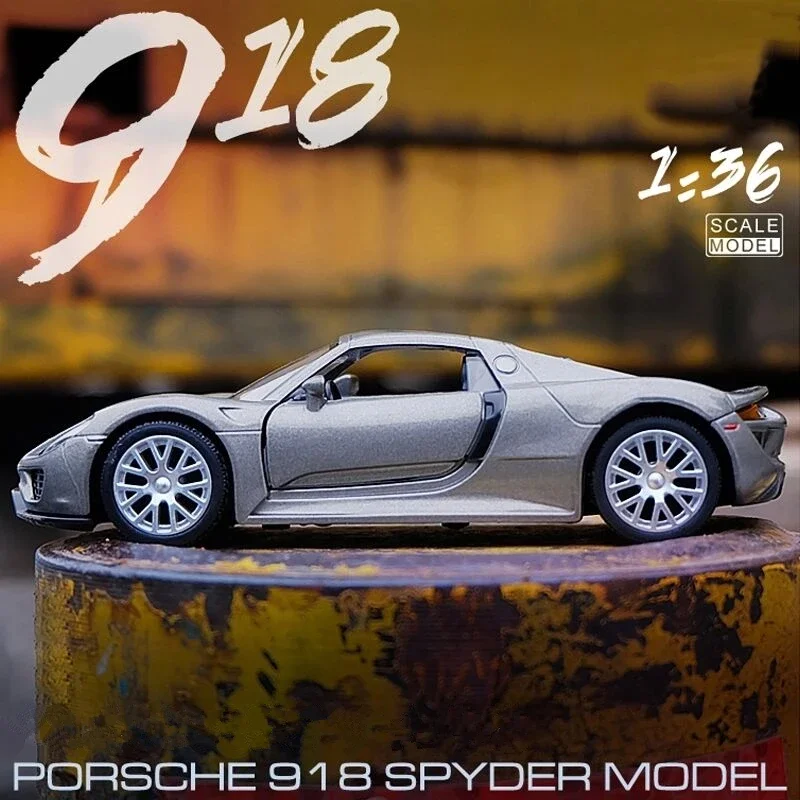 Модель спортивного автомобиля Porsche 918 1:36, модель литая игрушечного автомобиля из сплава, модель металлического игрушечного автомобиля, коллекционная игрушка для детей, подарок A37