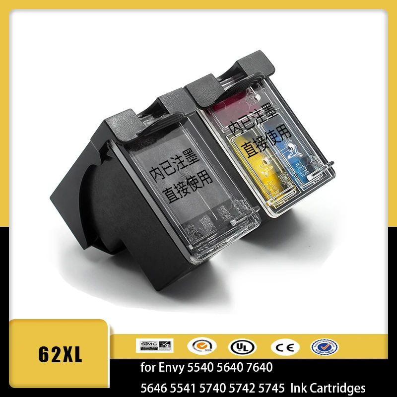 Совместимый картридж для HP 62XL для hp62 Envy 5540 5541 5542 5543 5544 5545 5546 5547 5548 5549 5640 5642 7640 7643 7645