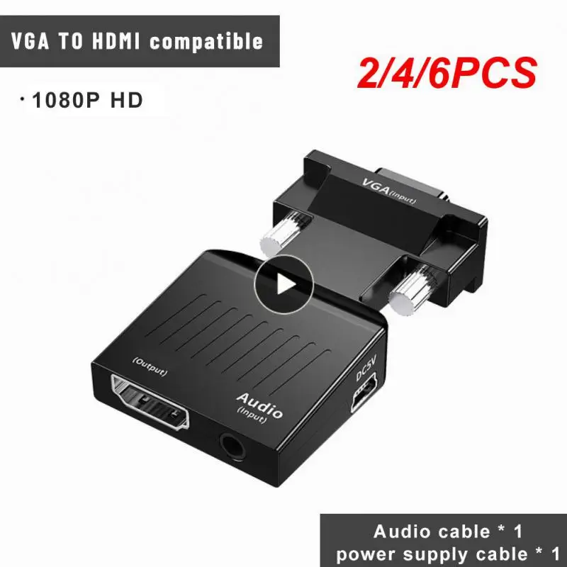 2/4/6 шт. 1080p Hd для ПК, ноутбука, Vga-HDMI-совместимый преобразователь видео и аудио HDMI-совместимый адаптер Vga