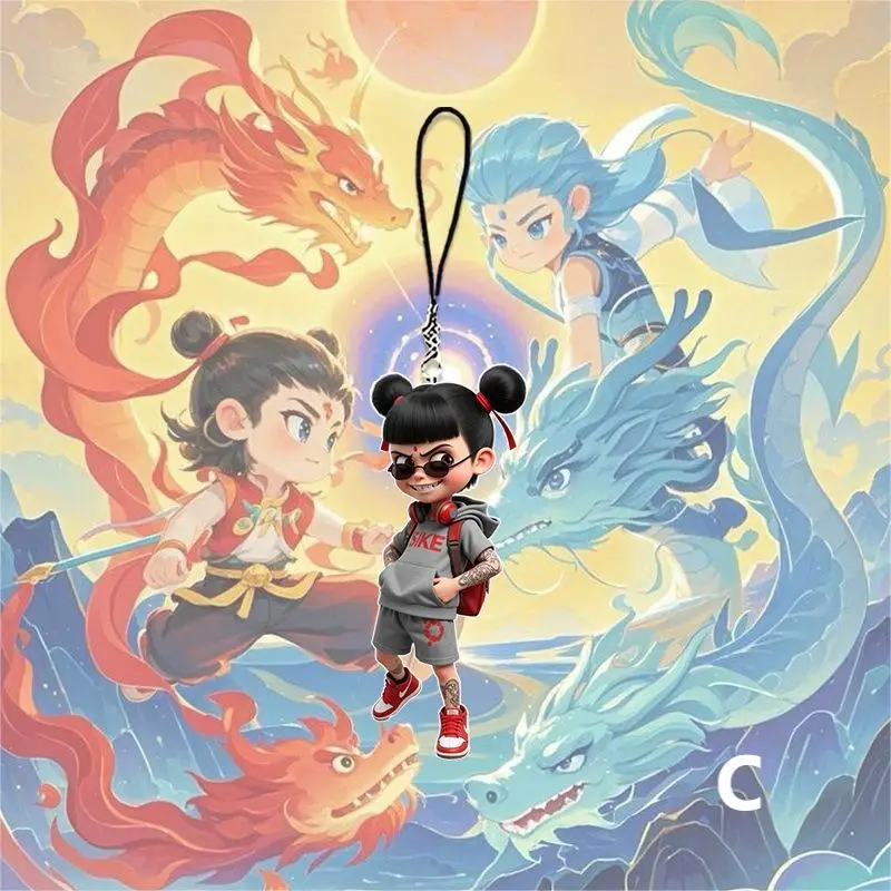 Фото Декоративный кулон Nezha Nezha 2, окружающий Magic Child Haohai, цепочка для мобильного телефона, подвеска для школьной сумки №4