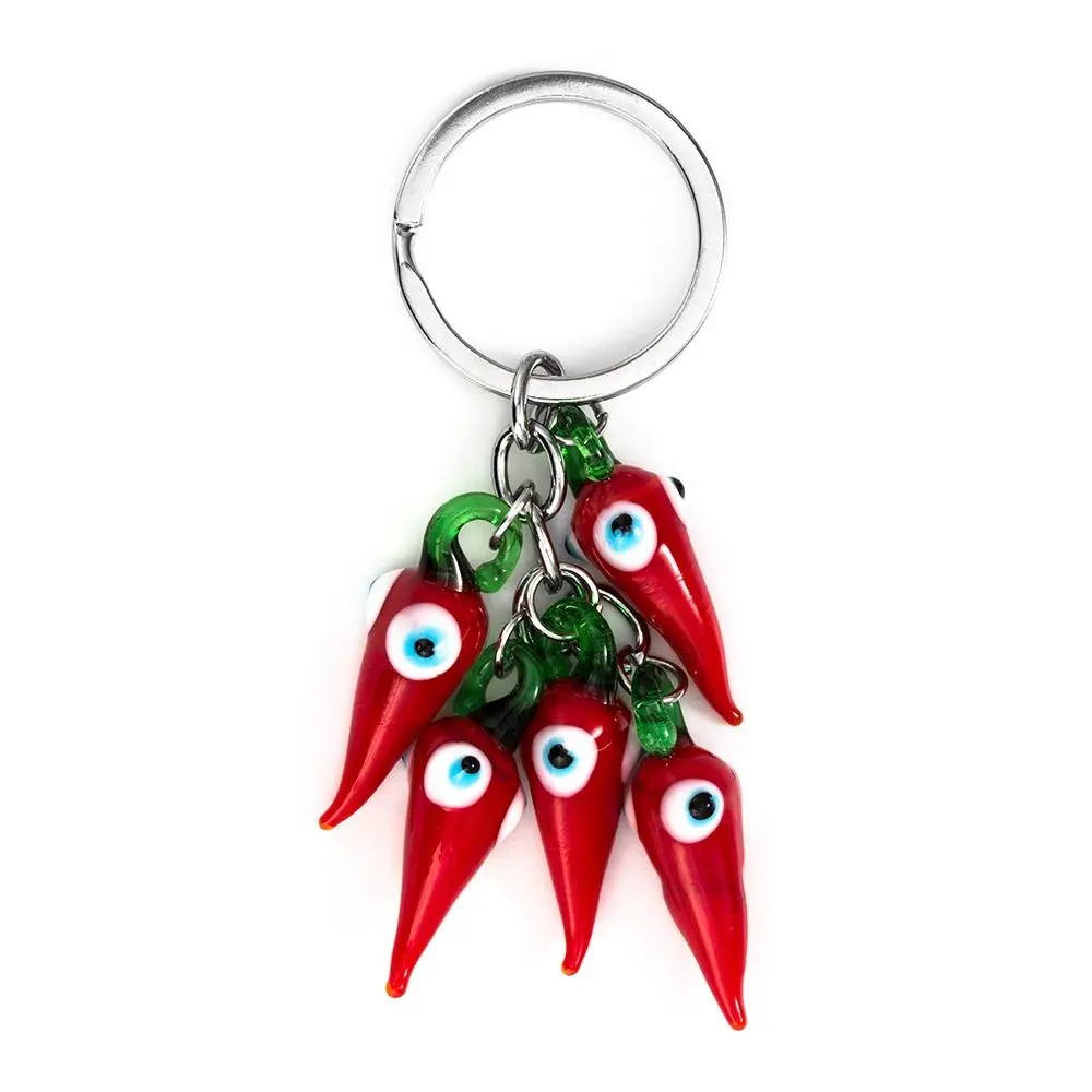 Брелок Evil Eye Lucky Eye Red Chilli, модный мультяшный брелок Evil Eye, прочный красный брелок для автомобиля Chilli, школьная сумка, декор