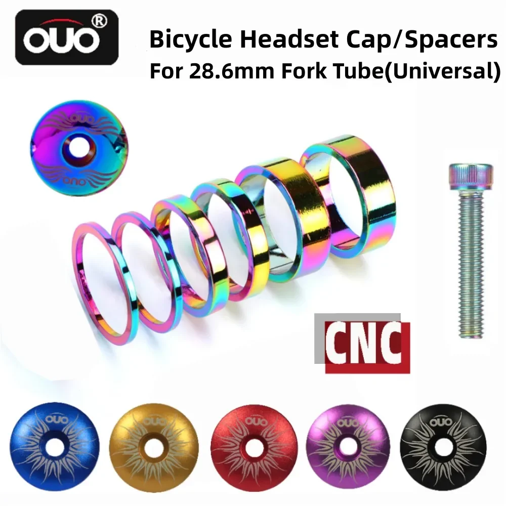 OUO CNC Mtb Power Cap 1 1/8 Проставки для гарнитуры Болт верхней крышки 28,6 мм Проставка вилки Велосипедный мост Рулевая колонка