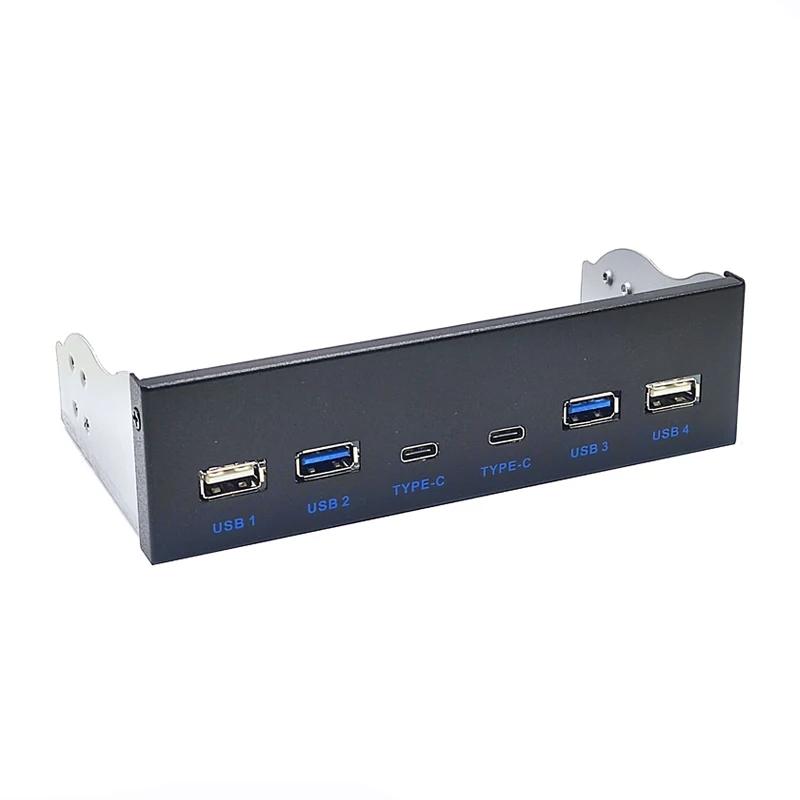 Фото Передняя панель USB 3,0 для настольного компьютера, 5,25 дюйма, USB 3,2/, 19Pin, USB2.0, 9Pin До 2x, USB Type C + 2x, USB3.0 + 2x USB HUB №5