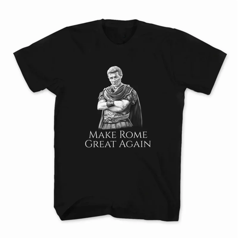 Фото Gaius Julius ceзарь снова сделает Рим великолепным. Футболка с изображением Римской истории. Летняя Хлопковая мужская футболка с коротким рукавом и круглым вырезом, Новинка №4