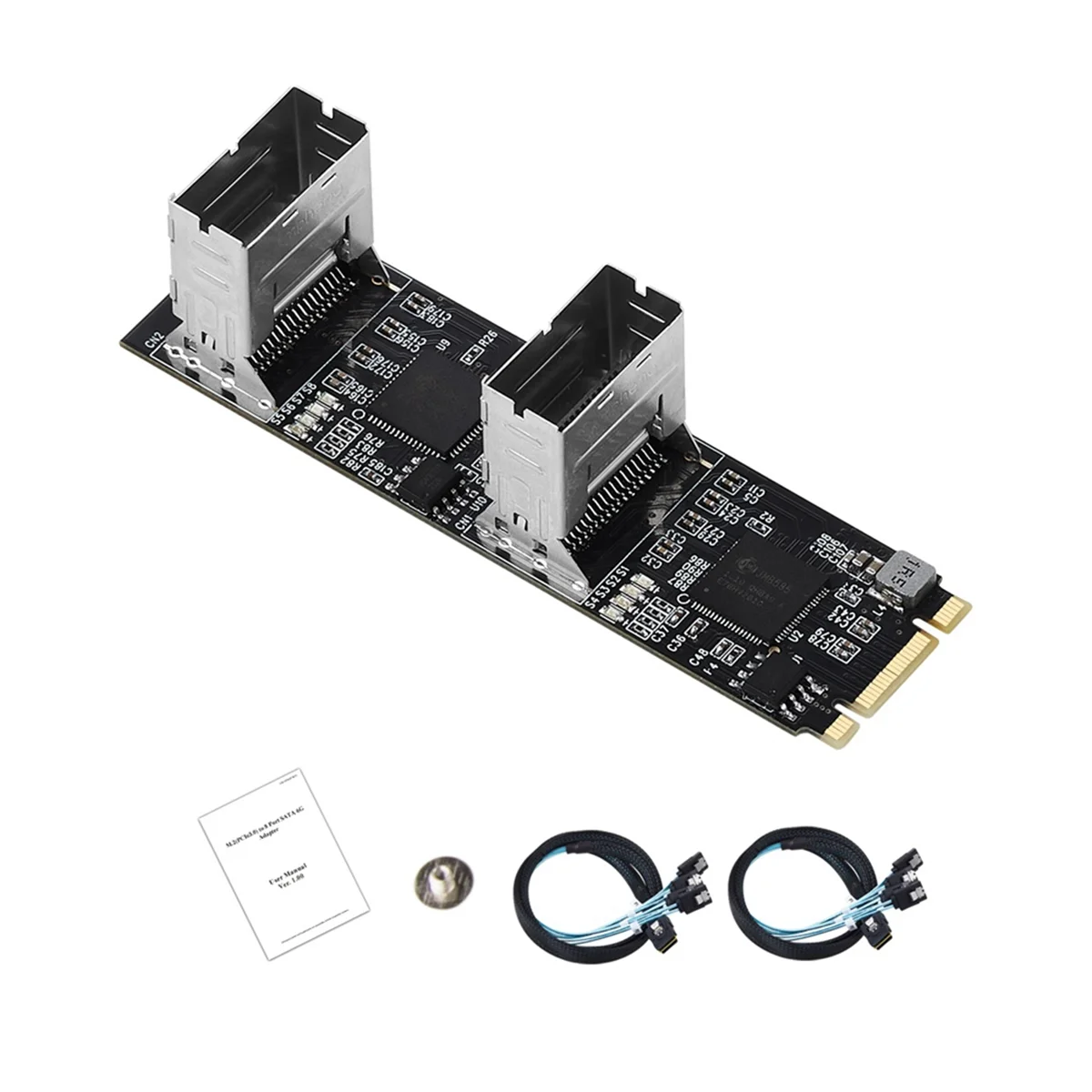 Карта контроллера IOCREST M.2 PCIe3.0 для 8 портов SATA 6G, ключ B/M NGFF, каждый порт доставляется 6 Гбит/с 2 Mini SAS