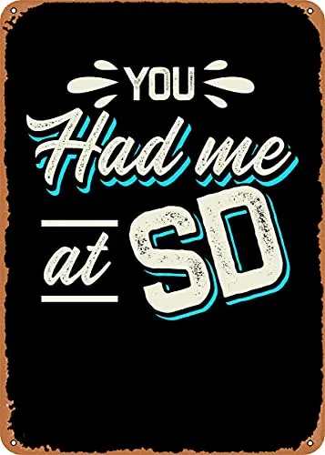 Винтажный металлический знак You Had Me at SD, патент, художественные принты, ретро подарок, 8x12 дюймов