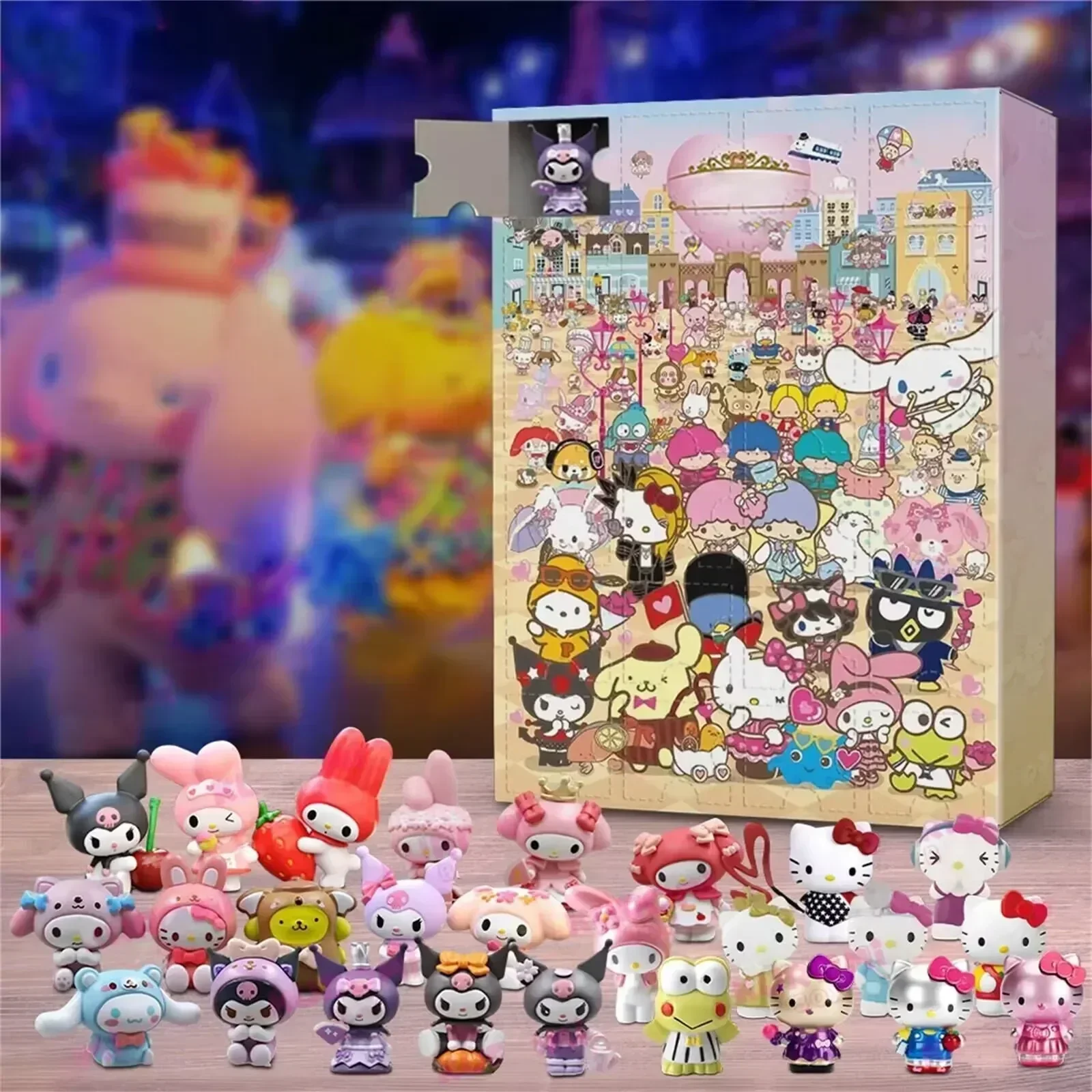 Рождественский адвент-календарь Hello Kitty Sanrio, аниме-фигурки, модели Juguetes, игрушки-сюрпризы для детей, 2024, подарок Navidad