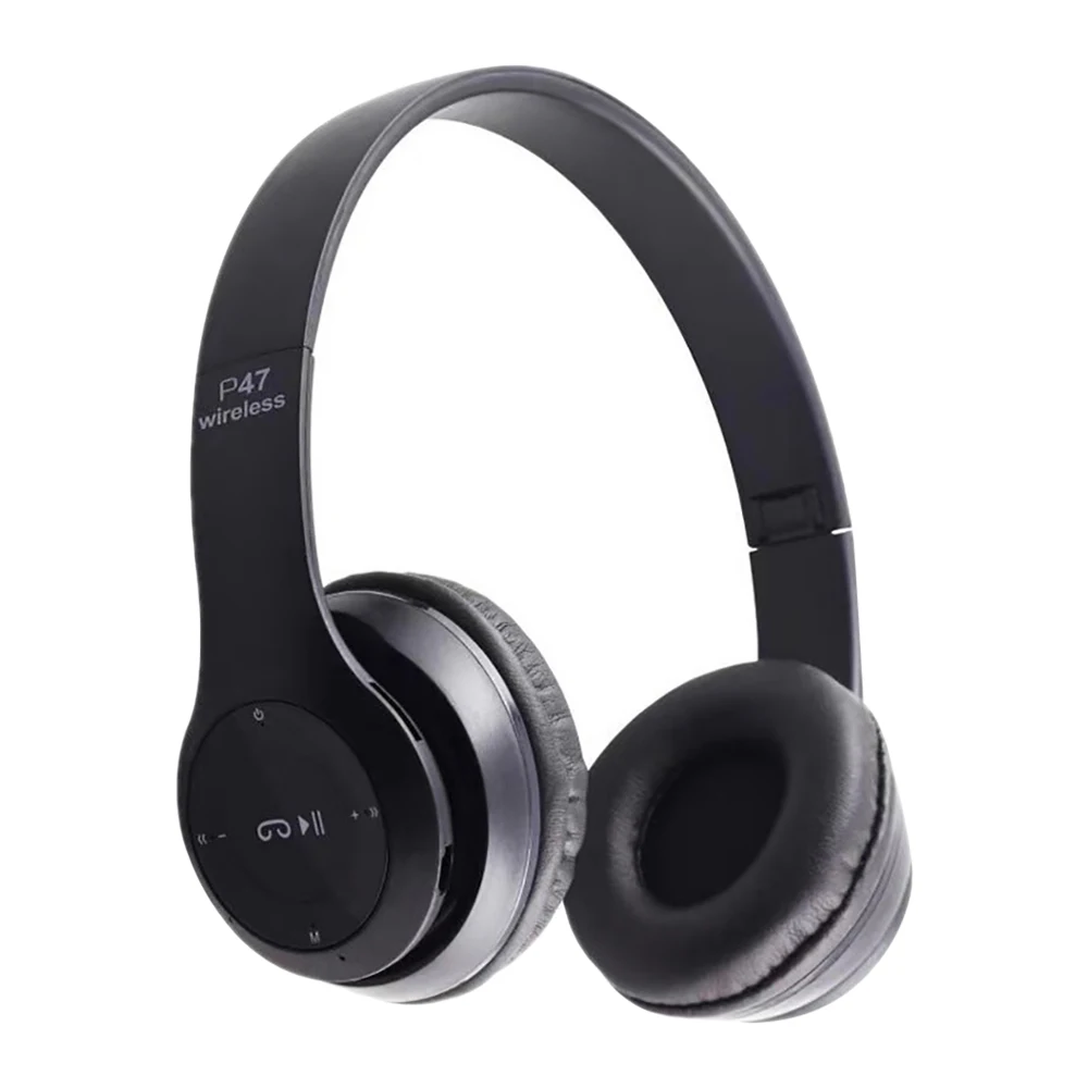Фото P47 беспроводные наушники 5,0 Bluetooth-совместимые гарнитуры HiFi стерео складные для сотового смартфона с микрофоном Поддержка SD-карты №5