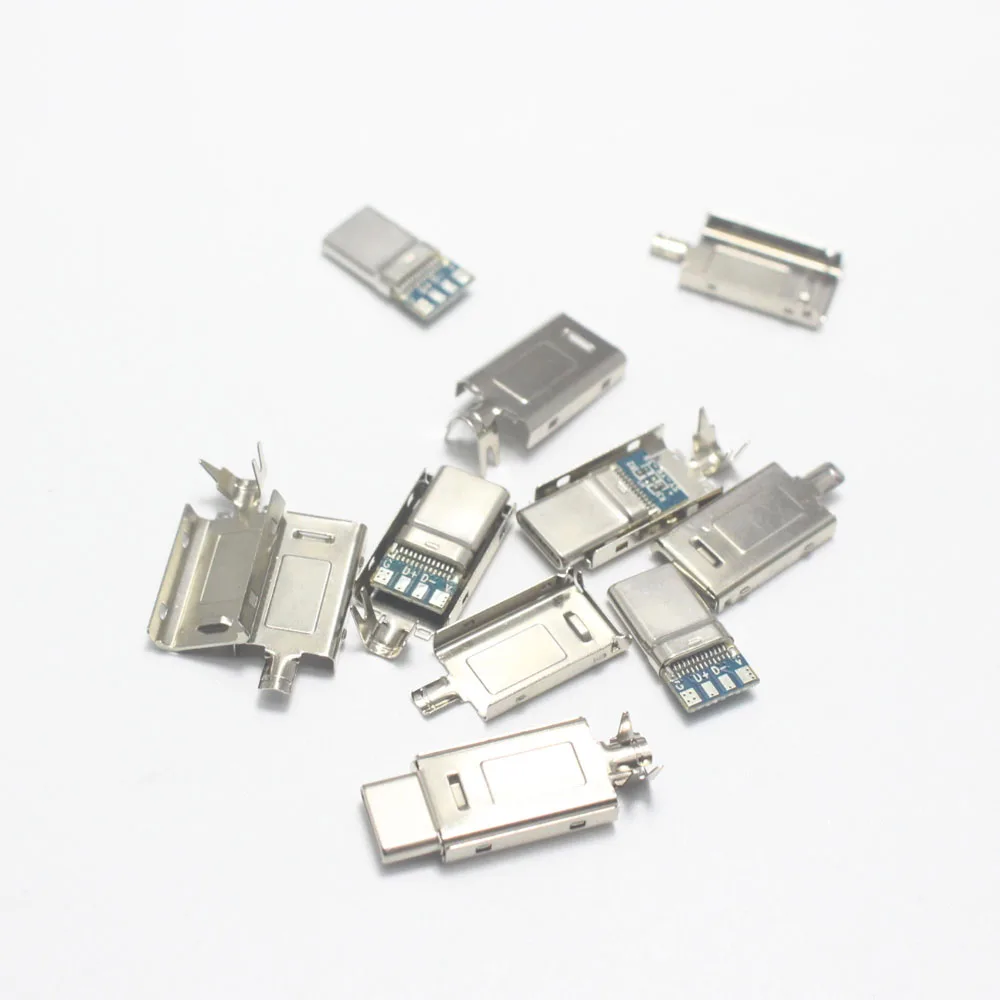 5 комплектов, 4-контактный OTG USB Type-C, штекер с Nicke-покрытием USBC, детали линии «сделай сам», разъем типа C для телефона