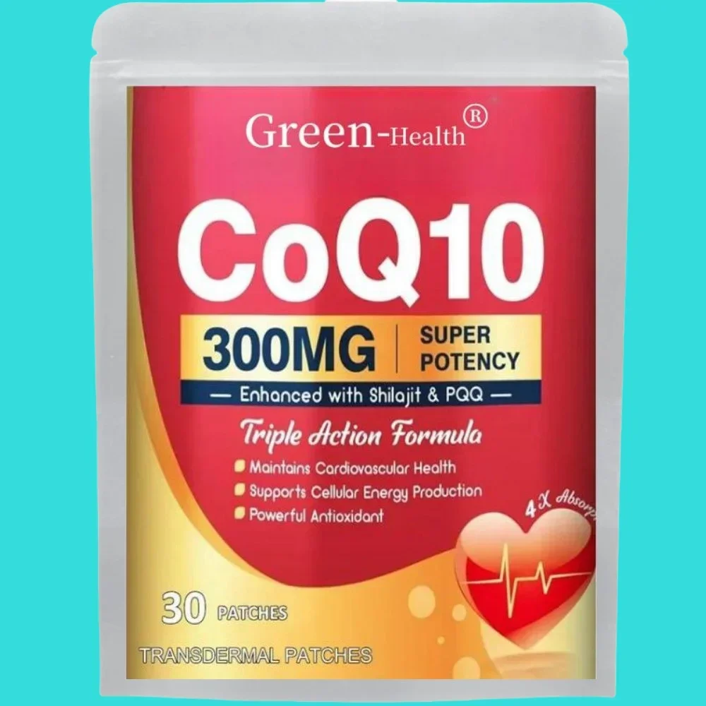 Коэнзим Q10 Трансмические пластыри (30 пластырей) Мощный антиоксидант для здоровья сердца и мозга и энергии Поставка на один месяц