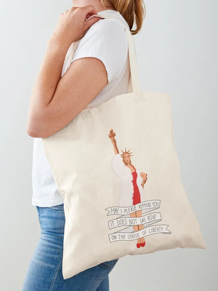 Фото Это не говоришь RSVP On The Statue Of Liberty - The Peach Fuzz Tote Bag Сумочка-шоппер Многоразовые сумки №2