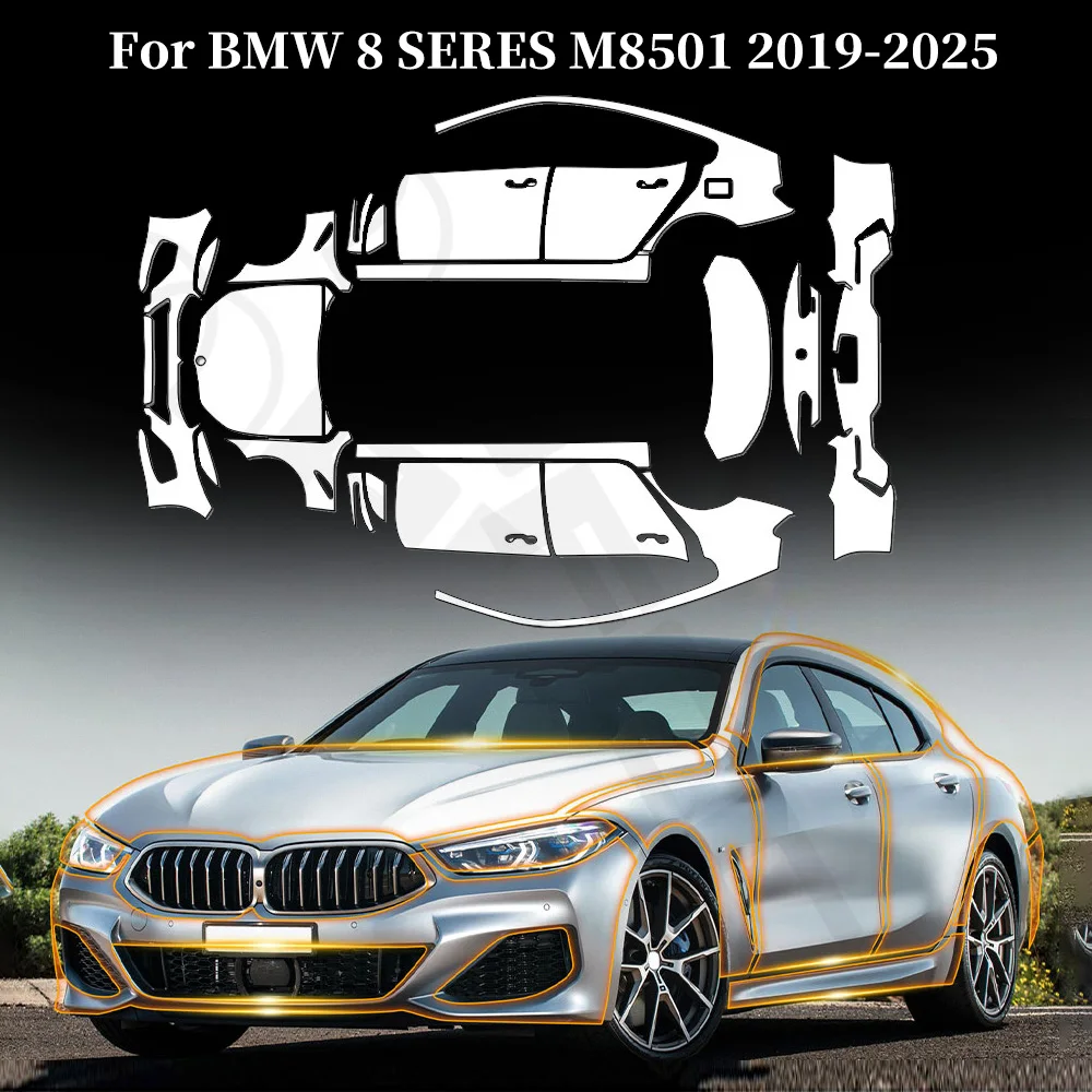 Для BMW 8 SERES M8501 2019-2025 Защитная пленка из ТПУ от царапин, прозрачный бюстгальтер для кузова автомобиля, устойчивый к PPF, невидимый чехол