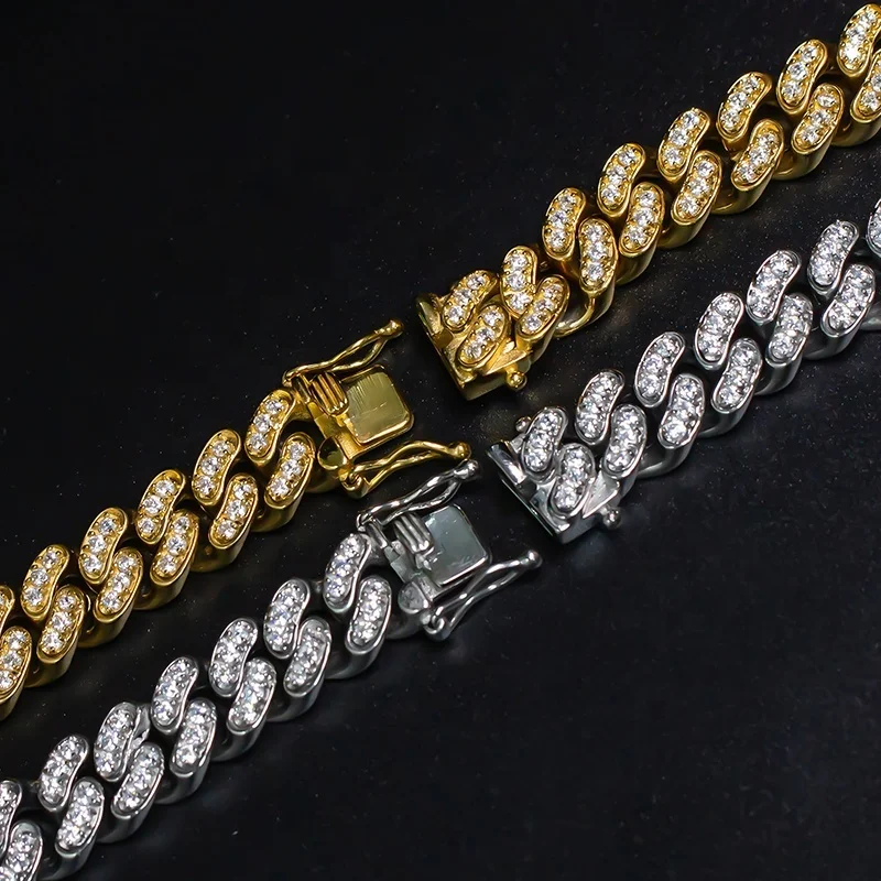 Zuanfa Оптовая продажа в стиле хип-хоп из нержавеющей стали 316L Iced Out CZ Diamond Cuban Link Chain (art.: 3920ca61abeed) - 3920ca61abeed