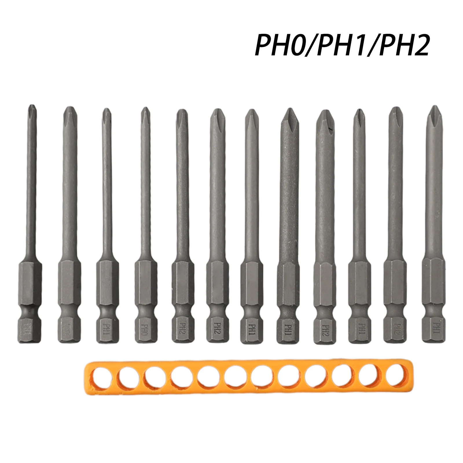 Набор насадок для электрической отвертки PH0 PH1 PH2, 75 мм, 12 шт.