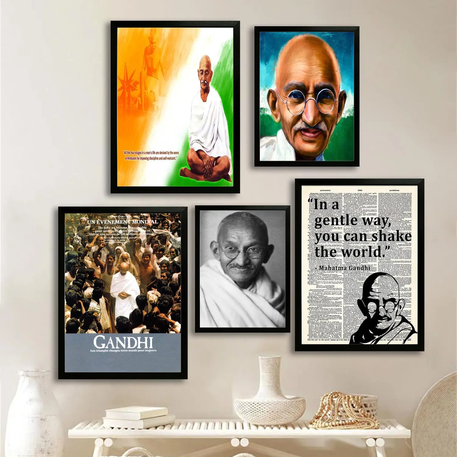 Ghandi actor Холст Художественный постер, Настенное искусство, Печать с картинками, Современная семья, Декор для спальни, Плакаты, Декоративная живопись