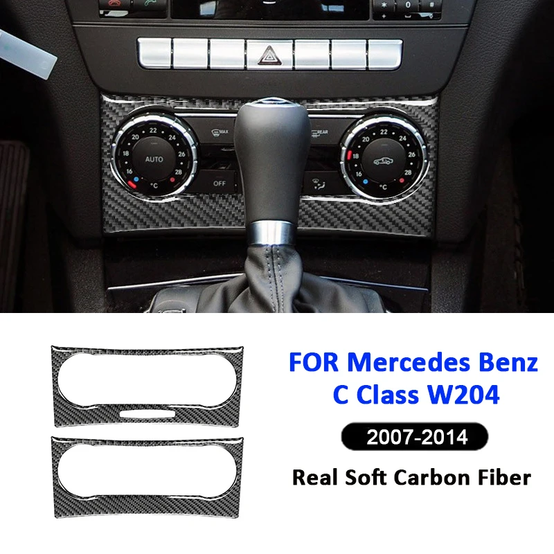 Для Mercedes Benz C Class W204 2007-2014, автомобильная центральная консоль из углеродного волокна, фоторамка, декоративная наклейка