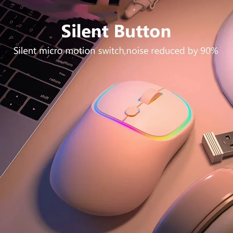 Беспроводная мышь 2,4G, Bluetooth мышь, игровая перезаряжаемая Бесшумная эргономичная мышь для ПК, ноутбука, детской модели для Ios, Android