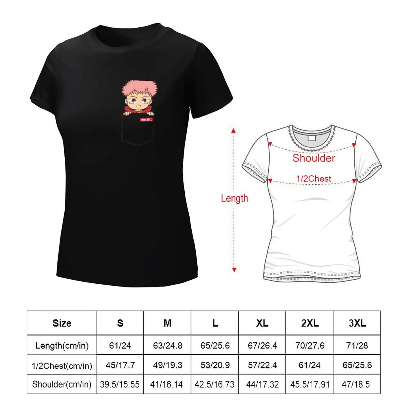 Футболка Itadori Yuji Chibi с карманом, футболка с животным принтом для девочек, винтажные футболки для тренировок для женщин (art.: 3920c7e238173) - 3920c7e238173